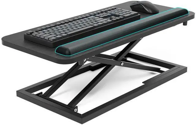 Main image of Standing Keyboard Tray Keyboard stand, Adjustable Height Keyboard and Mouse Riser for Desktop,For Ergonomic Sit Stand Workstations With Wrist RestLaptop Desk 26.7 x 11.7 Inch(Black)