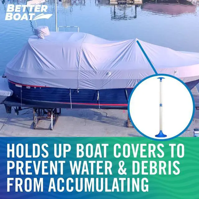 Alt view image 7 of 7 - Boat Cover Support Poles 2 Pack, Adjustable Twist Lock, Snap and Mushroom Tops Included, Marine Grade Aluminum for Pontoon Jon Boat Tarp
