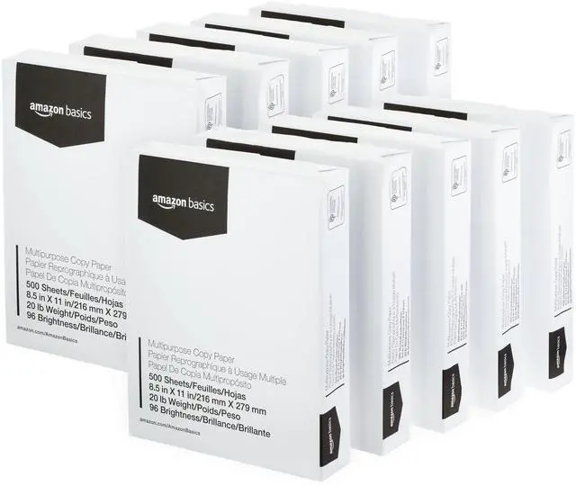 Main image of Multipurpose Copy Printer Paper, 8.5 x 11 Inches, 20 lb, 96 Bright, White, 10 Ream (5,000 Sheets)