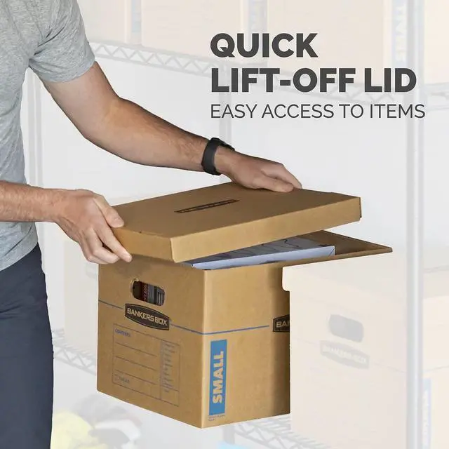 Alt view image 6 of 6 - 20-Pack Small Classic Moving Boxes with Reinforced Handles | Pack books, files, and dense items with sturdy small boxes built for easy carrying and organized moves