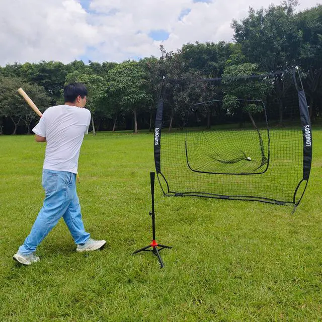 Alt view image 7 of 7 - 7x7ft/8x8ft Baseball Softball Net with Steel Frame for Batting, Hitting, Pitching, Portable Baseball Batting Net with Carry Bag, Great for All Levels