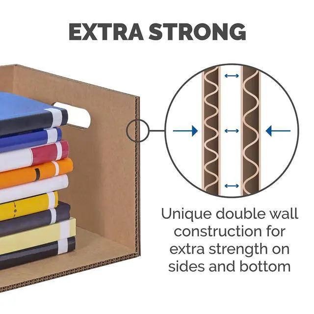 Alt view image 4 of 6 - 20-Pack Small Classic Moving Boxes with Reinforced Handles | Pack books, files, and dense items with sturdy small boxes built for easy carrying and organized moves