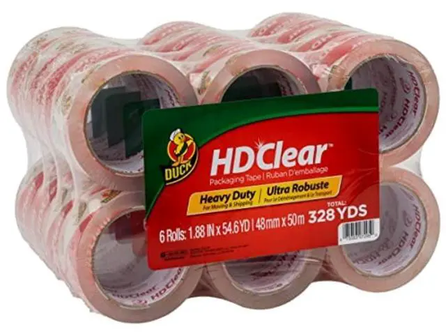 Main image of HD Clear Packing Tape Refills - 24 Rolls of Heavy Duty Shipping and Moving Packing Tape - Clear Strong Packaging Tape for Boxes, Packing and Moving Supplies - 1.88 In. x 54.6 Yards (393730)