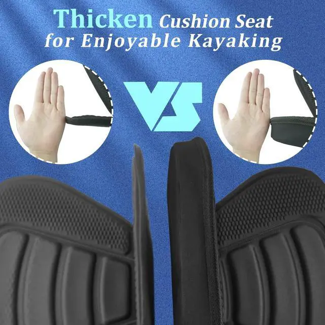 Alt view image 2 of 7 - Kayak Seats - 1/2 Pck, Thicken Padded Seat Cushion with Back Support, Canoe & Ocean Sup Compatible