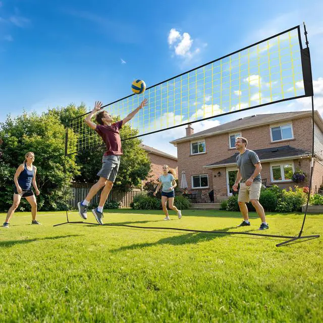 Alt view image 6 of 6 - Volleyball Net Set 12FT / 20FT, Portable Volleyball Net with Adjustable Height, Backyard Practice and Group Play