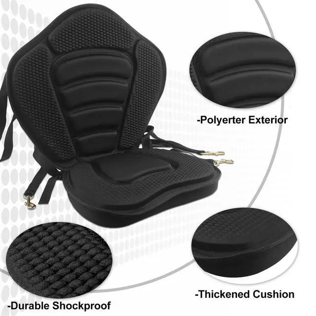 Alt view image 5 of 7 - Kayak Seats - 1/2 Pck, Thicken Padded Seat Cushion with Back Support, Canoe & Ocean Sup Compatible