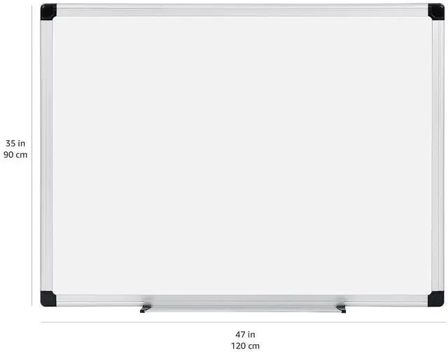 Alt view image 5 of 6 - Magnetic Dry Erase Whiteboard, 36 x 48-inch, Aluminum Frame, Silver/White, Easy to Install