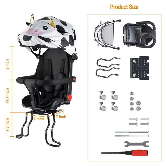 Alt view image 5 of 6 - 2026 Rear Child Bike Seat,Kids Seat for Adult Bike, Toddlers Rear Mount Bike seat Design for Children Aged 2 to 8 Years Old, Rear Frame Mounted Baby Bike Seats Kids Safety Upgrade