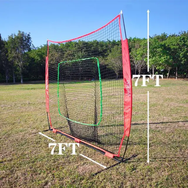 Alt view image 3 of 7 - 7x7FT Baseball Net for Any Skill Level Players to Batting&Hitting&Pitching | Complete Set-Net&Carry Bag&Ground Stake(Stable&Portable);Tear-resistant Fabric&Metal Frame;Easy Setup