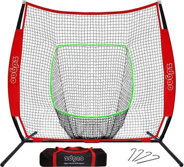 Main image of 7x7FT Baseball Net for Any Skill Level Players to Batting&Hitting&Pitching | Complete Set-Net&Carry Bag&Ground Stake(Stable&Portable);Tear-resistant Fabric&Metal Frame;Easy Setup