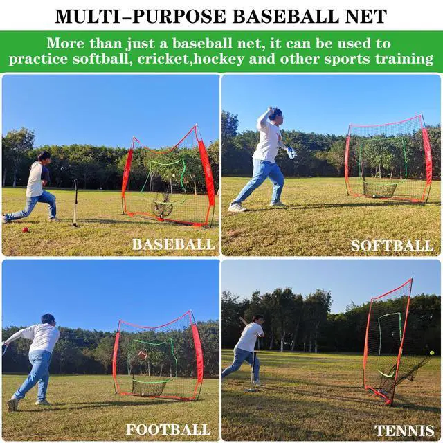 Alt view image 6 of 7 - 7x7FT Baseball Net for Any Skill Level Players to Batting&Hitting&Pitching | Complete Set-Net&Carry Bag&Ground Stake(Stable&Portable);Tear-resistant Fabric&Metal Frame;Easy Setup