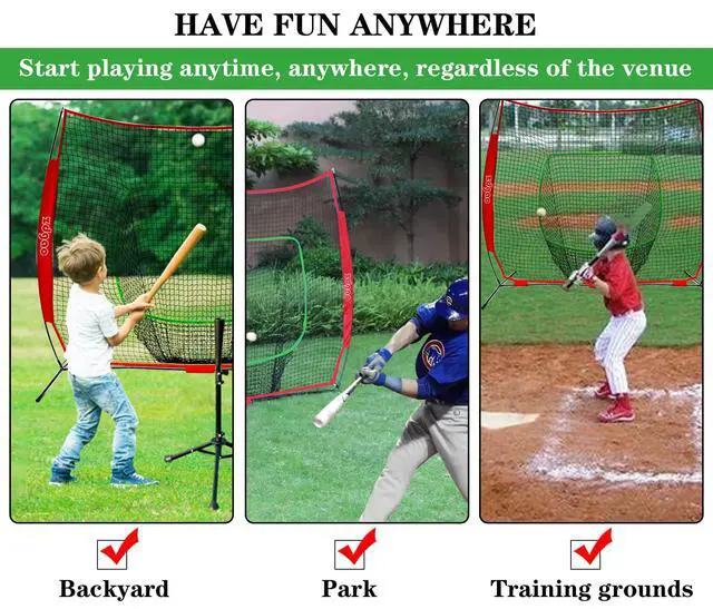 Alt view image 7 of 7 - 7x7FT Baseball Net for Any Skill Level Players to Batting&Hitting&Pitching | Complete Set-Net&Carry Bag&Ground Stake(Stable&Portable);Tear-resistant Fabric&Metal Frame;Easy Setup