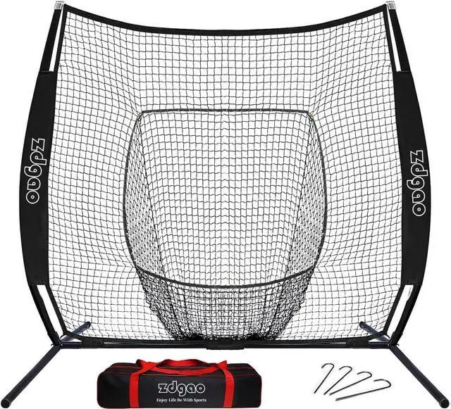 Main image of 7x7FT Baseball Net for Any Skill Level Players to Batting&Hitting&Pitching | Complete Set-Net&Carry Bag&Ground Stake(Stable&Portable);Tear-resistant Fabric&Metal Frame;Easy Setup