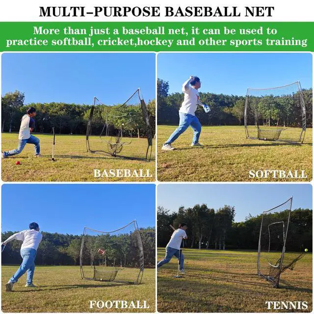 Alt view image 4 of 7 - 7x7FT Baseball Net for Any Skill Level Players to Batting&Hitting&Pitching | Complete Set-Net&Carry Bag&Ground Stake(Stable&Portable);Tear-resistant Fabric&Metal Frame;Easy Setup