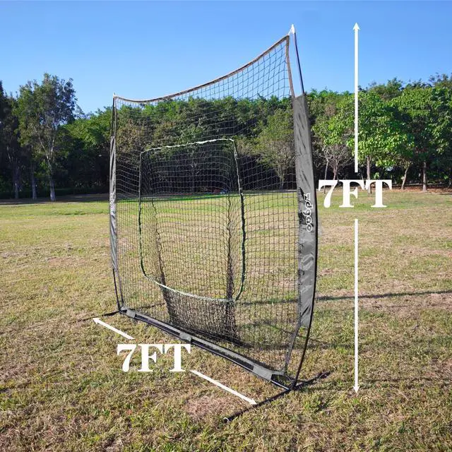 Alt view image 5 of 7 - 7x7FT Baseball Net for Any Skill Level Players to Batting&Hitting&Pitching | Complete Set-Net&Carry Bag&Ground Stake(Stable&Portable);Tear-resistant Fabric&Metal Frame;Easy Setup