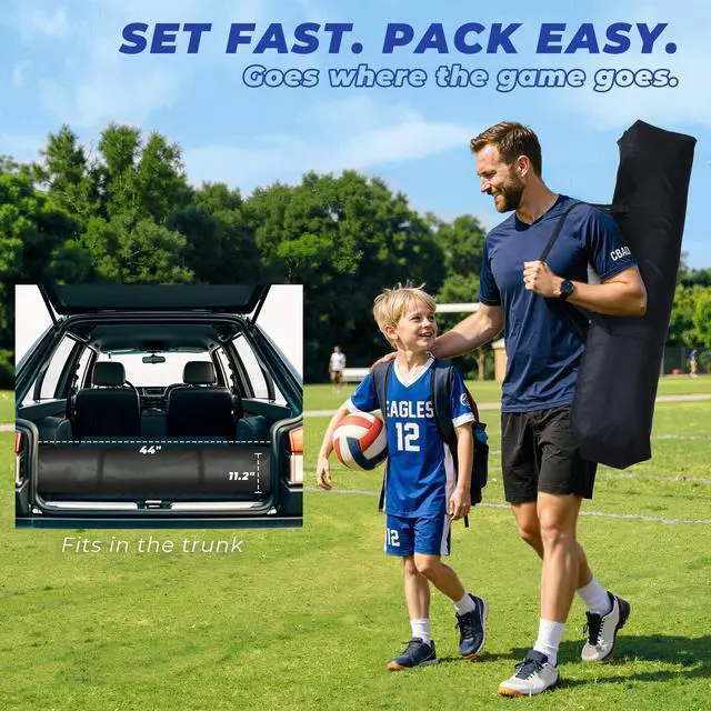Alt view image 4 of 6 - Volleyball Net Set 12FT / 20FT, Portable Volleyball Net with Adjustable Height, Backyard Practice and Group Play