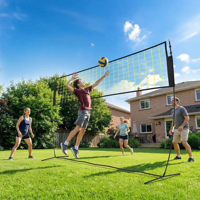 Alt view image 6 of 6 - Volleyball Net Set 12FT / 20FT, Portable Volleyball Net with Adjustable Height, Backyard Practice and Group Play