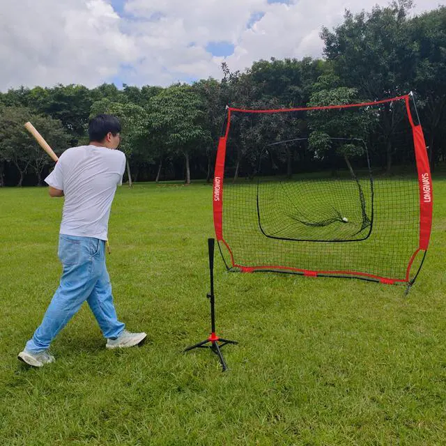 Alt view image 7 of 7 - 7x7ft/8x8ft Baseball Softball Net with Steel Frame for Batting, Hitting, Pitching, Portable Baseball Batting Net with Carry Bag, Great for All Levels