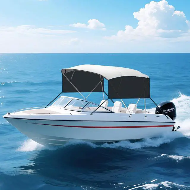 Alt view image 7 of 7 - Detachable Clip in Bimini Top Mesh Sidewalls, Boat Sun Shade Universal Fit for 4 Bow Bimini Tops, with Straps Clips (Bimini Tops Not Included)