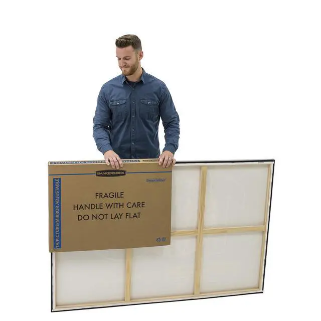 Alt view image 2 of 7 - 3-Pack Adjustable TV/Picture/Mirror Moving Boxes | Protect TVs, mirrors, and framed art with rigid moving boxes sized for flat, fragile items