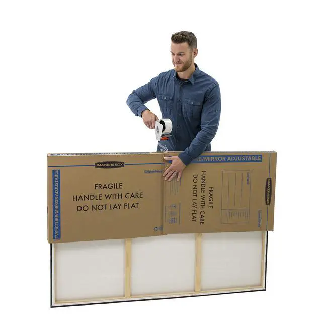 Alt view image 3 of 7 - 3-Pack Adjustable TV/Picture/Mirror Moving Boxes | Protect TVs, mirrors, and framed art with rigid moving boxes sized for flat, fragile items
