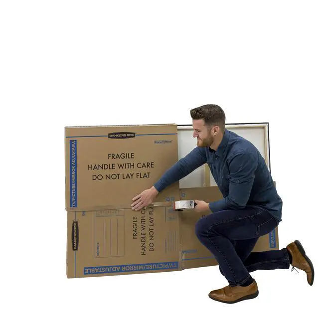 Alt view image 5 of 7 - 3-Pack Adjustable TV/Picture/Mirror Moving Boxes | Protect TVs, mirrors, and framed art with rigid moving boxes sized for flat, fragile items