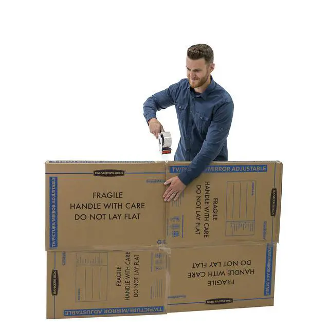 Alt view image 7 of 7 - 3-Pack Adjustable TV/Picture/Mirror Moving Boxes | Protect TVs, mirrors, and framed art with rigid moving boxes sized for flat, fragile items