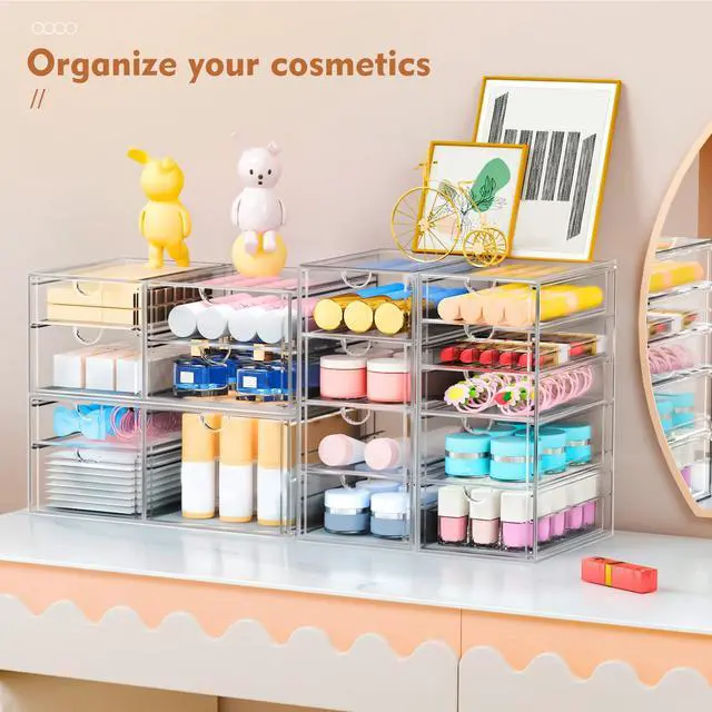 Alt view image 4 of 6 - 30-Drawer Acrylic Storage & Makeup Organizer for Desk, Bath | Smooth-glide drawers, clear acrylic, stackable, dustproof, wipe-clean, for perler beads, rhinestones, googly eyes, lego bits