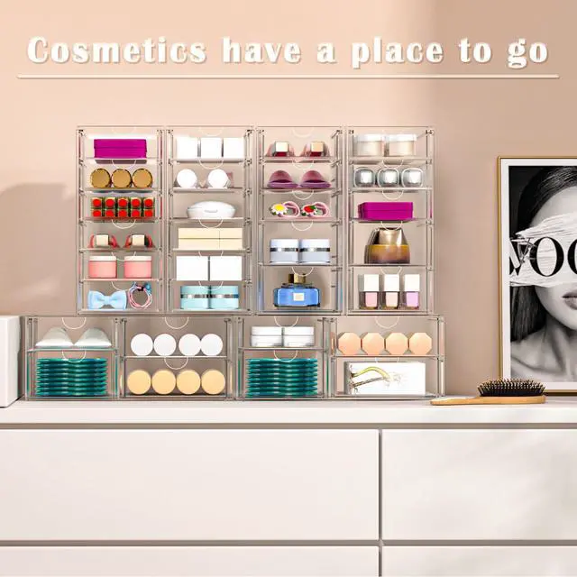 Alt view image 6 of 6 - 30-Drawer Acrylic Storage & Makeup Organizer for Desk, Bath | Smooth-glide drawers, clear acrylic, stackable, dustproof, wipe-clean, for perler beads, rhinestones, googly eyes, lego bits