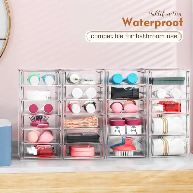 Alt view image 5 of 6 - 30-Drawer Acrylic Storage & Makeup Organizer for Desk, Bath | Smooth-glide drawers, clear acrylic, stackable, dustproof, wipe-clean, for perler beads, rhinestones, googly eyes, lego bits