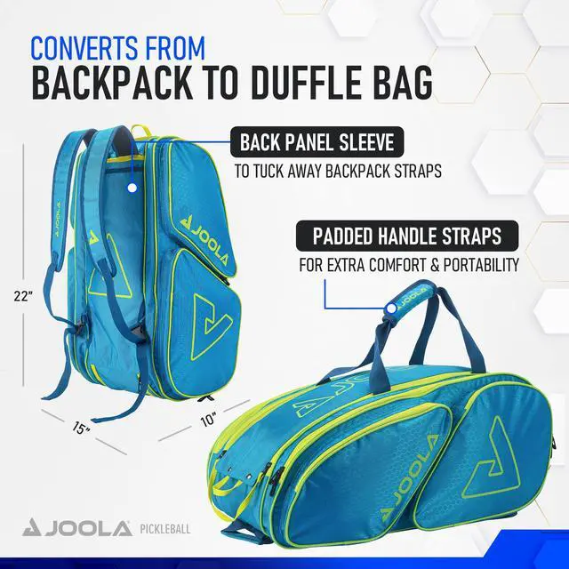 Alt view image 3 of 6 - Tour Elite Pickleball Bag Backpack & Duffle Bag for Paddles & Pickleball Accessories Thermal Insulated Pockets Hold 4+ Paddles - Includes Fence Hook