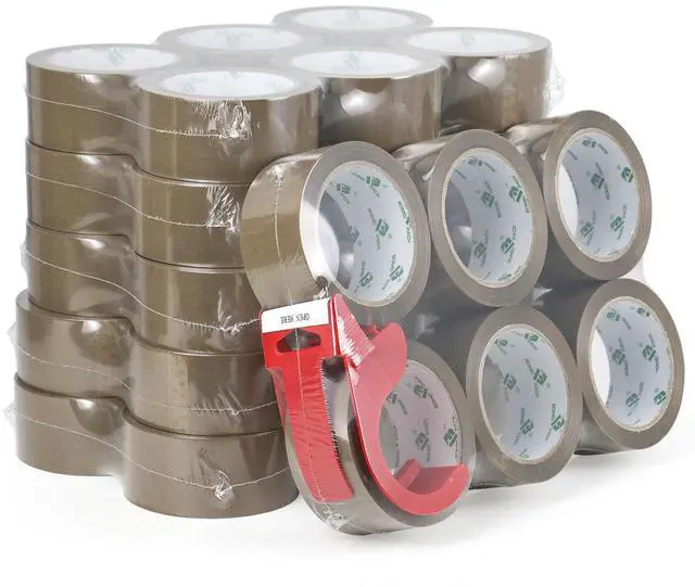Main image of 36Rolls Brown Packing Tape with Dispenser, Brown Tape Refill Rolls for Packaging, Shipping and Moving, 2.6Mil 1.88 Inch x 60 Yard