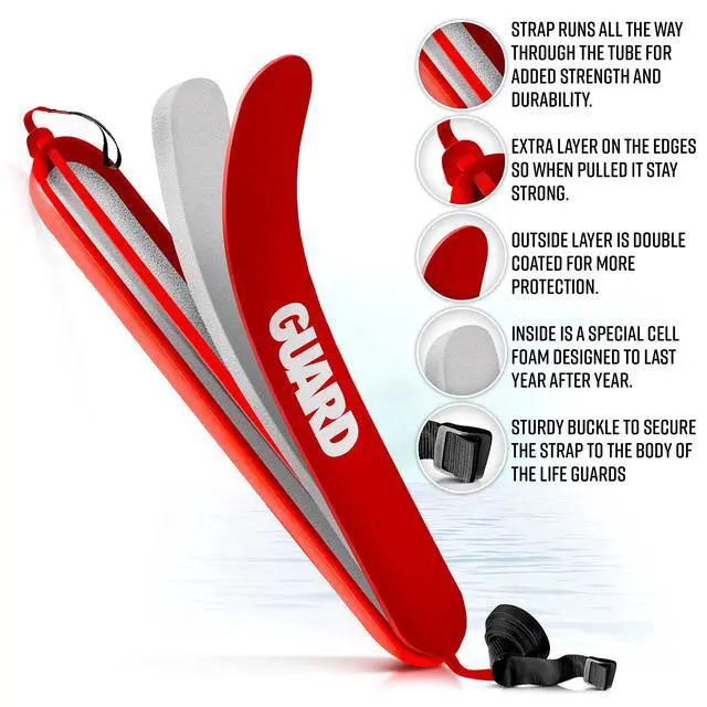Alt view image 3 of 7 - Lifeguard Rescue Tube for Home and Commercial Use - Ideal for Lifeguard and Personal Pool - Includes Matching Whistle