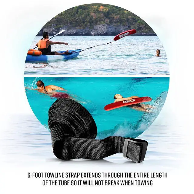 Alt view image 6 of 7 - Lifeguard Rescue Tube for Home and Commercial Use - Ideal for Lifeguard and Personal Pool - Includes Matching Whistle