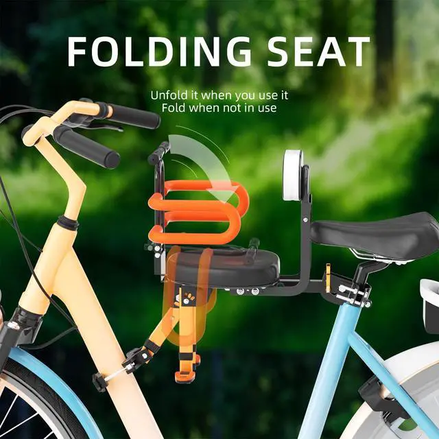 Alt view image 2 of 7 - Child Bike Seat for Adult Bike,Retractable Baby Bike Seat Front Mounted for Children 2-6 Years Old