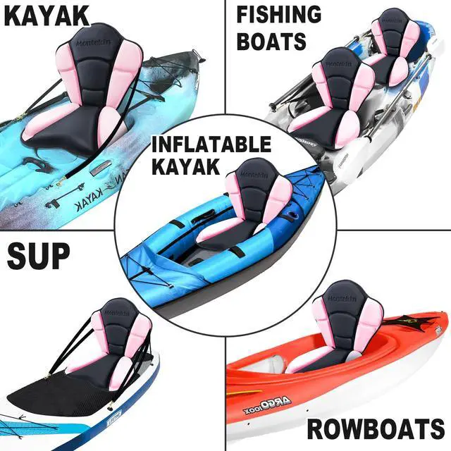 Alt view image 6 of 7 - Thickened Kayak Seat with Back Support, Sit On Top Cushioned Canoe Backrest Molded Foam Seat for SUP Paddle Board Fishing Boat Long Trip