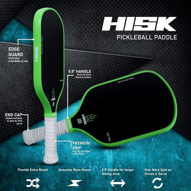 Alt view image 6 of 7 - RAV PRO Pickleball Paddle - Ultimate HIGH END 16mm Japanese Toray T700 Raw Carbon Fiber CFS w/Excellent GRIT Roughness Texture, Aero Dynamic Curve, USAPA Approved, Non Slip Grip