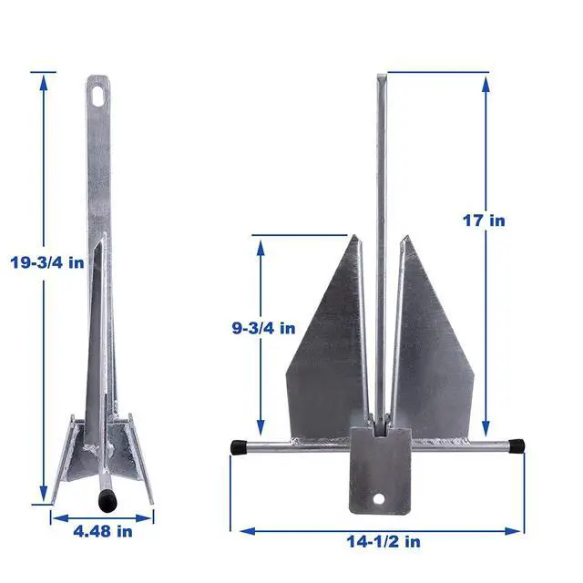 Alt view image 2 of 7 - Anchor Kit Fluke Anchor with Anchor Chain and Boat Anchor Rope Set for Boats Pontoon, Deck, Fishing, and Sail