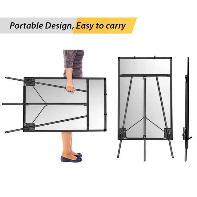 Alt view image 5 of 7 - Easel Whiteboard 40 x 28, Stand Tripod with Height Adjustable, Black | Magnetic Dry Erase Surface, Flipchart Stand, Portable Tripod Easel For Office, Teaching, Home And Classroom
