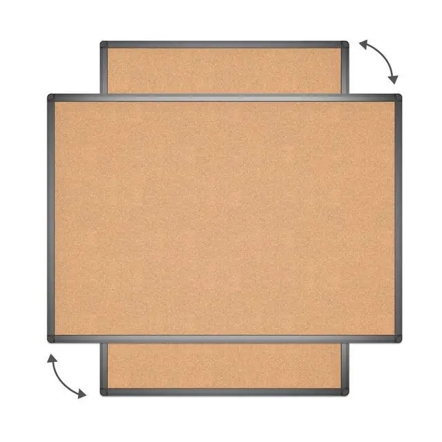 Alt view image 3 of 7 - Cork Notice Board, 48 X 36 Inches, Cork Bulletin Board with Black Aluminium Frame
