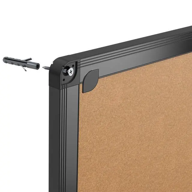 Alt view image 4 of 7 - Cork Notice Board, 48 X 36 Inches, Cork Bulletin Board with Black Aluminium Frame