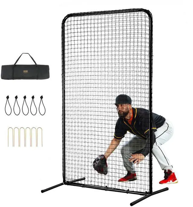 Main image of Batting Screen - Baseball & Softball Protector with Carry Bag & Ground Stakes, Pitching Net for Pitchers Protection