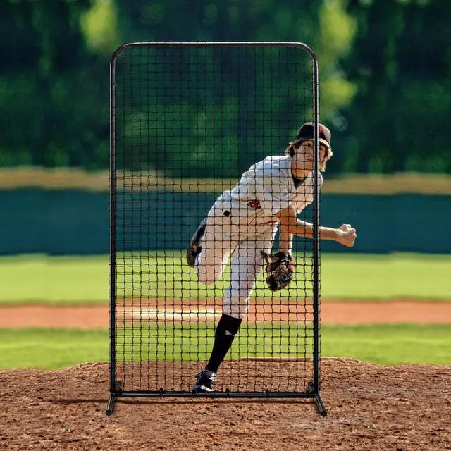 Alt view image 5 of 7 - Batting Screen - Baseball & Softball Protector with Carry Bag & Ground Stakes, Pitching Net for Pitchers Protection