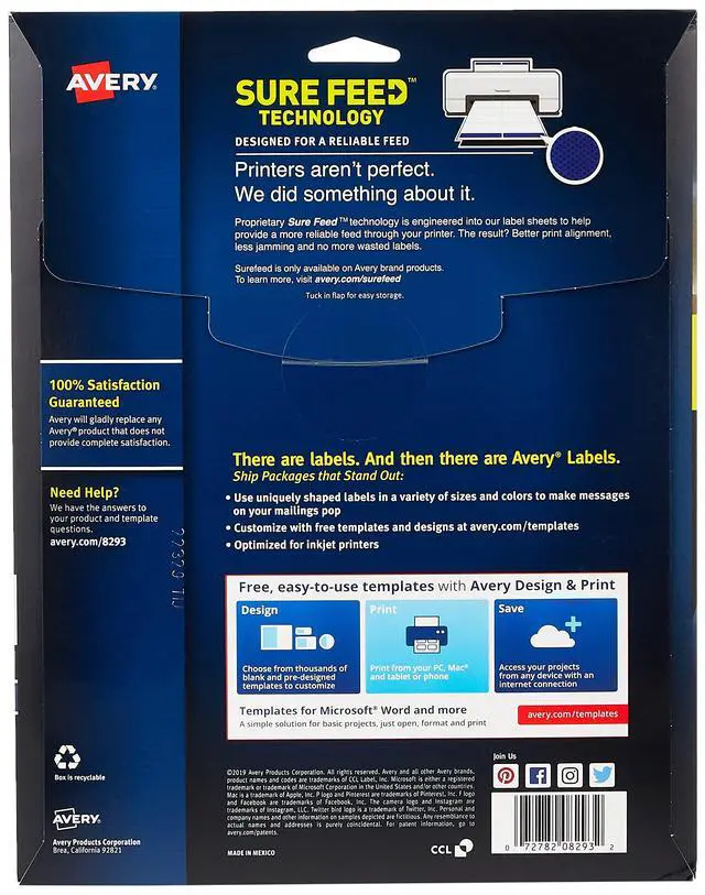 Alt view image 2 of 7 - Round Labels, White, 1-1/2" | Sure Feed Technology | Permanent Adhesive | 400 Labels, Pack of 5