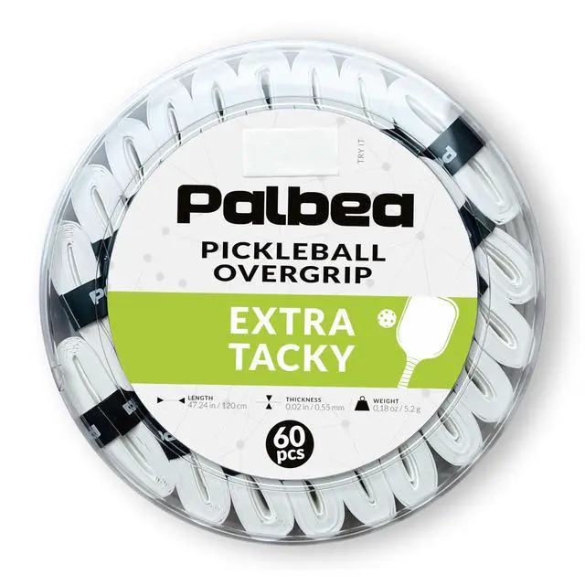 Alt view image 2 of 7 - Pickleball OverGrip Tape - Pack of 60 - Extra Tacky White Pickleball Grip. | High Sweat Absorption & Non-Slip Soft Touch. Accessories Designed to Enhance Your Pickleball Paddle Grip Tape