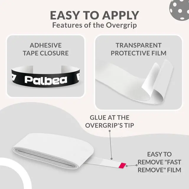 Alt view image 6 of 7 - Pickleball OverGrip Tape - Pack of 60 - Extra Tacky White Pickleball Grip. | High Sweat Absorption & Non-Slip Soft Touch. Accessories Designed to Enhance Your Pickleball Paddle Grip Tape