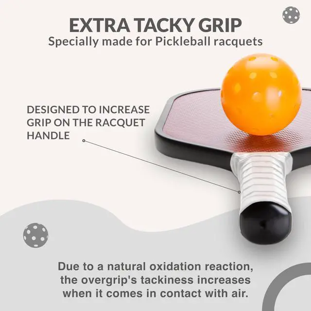 Alt view image 3 of 7 - Pickleball OverGrip Tape - Pack of 60 - Extra Tacky White Pickleball Grip. | High Sweat Absorption & Non-Slip Soft Touch. Accessories Designed to Enhance Your Pickleball Paddle Grip Tape