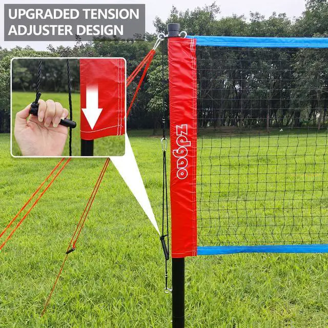 Alt view image 3 of 6 - Badminton Sets for Backyard - 20FT Net and Badminton Racket Set of 4 | Portable Badminton Net with Tension Adjuster, 3 Nylon Shuttlecocks, Boundary Line, Carry Bag for Beach, Outdoor Family Game