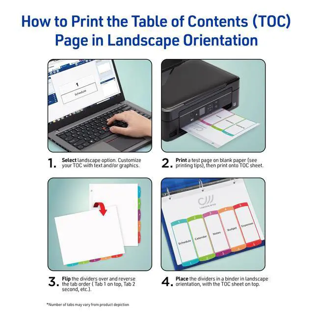 Alt view image 7 of 7 - 1-31 Dividers for 3 Ring Binders, 31 Tabs per Set, Customizable Table of Contents, Multicolor Arched Tabs, Great for Organizing Reports, Projects, and More (11846) (Pack of 12)
