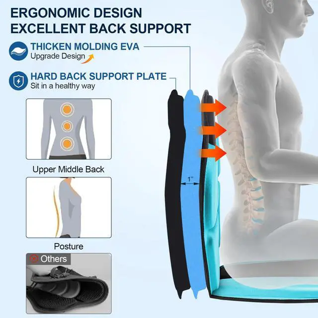 Alt view image 3 of 7 - Thickened Kayak Seat with Back Support, Sit On Top Cushioned Canoe Backrest Molded Foam Seat for SUP Paddle Board Fishing Boat Long Trip